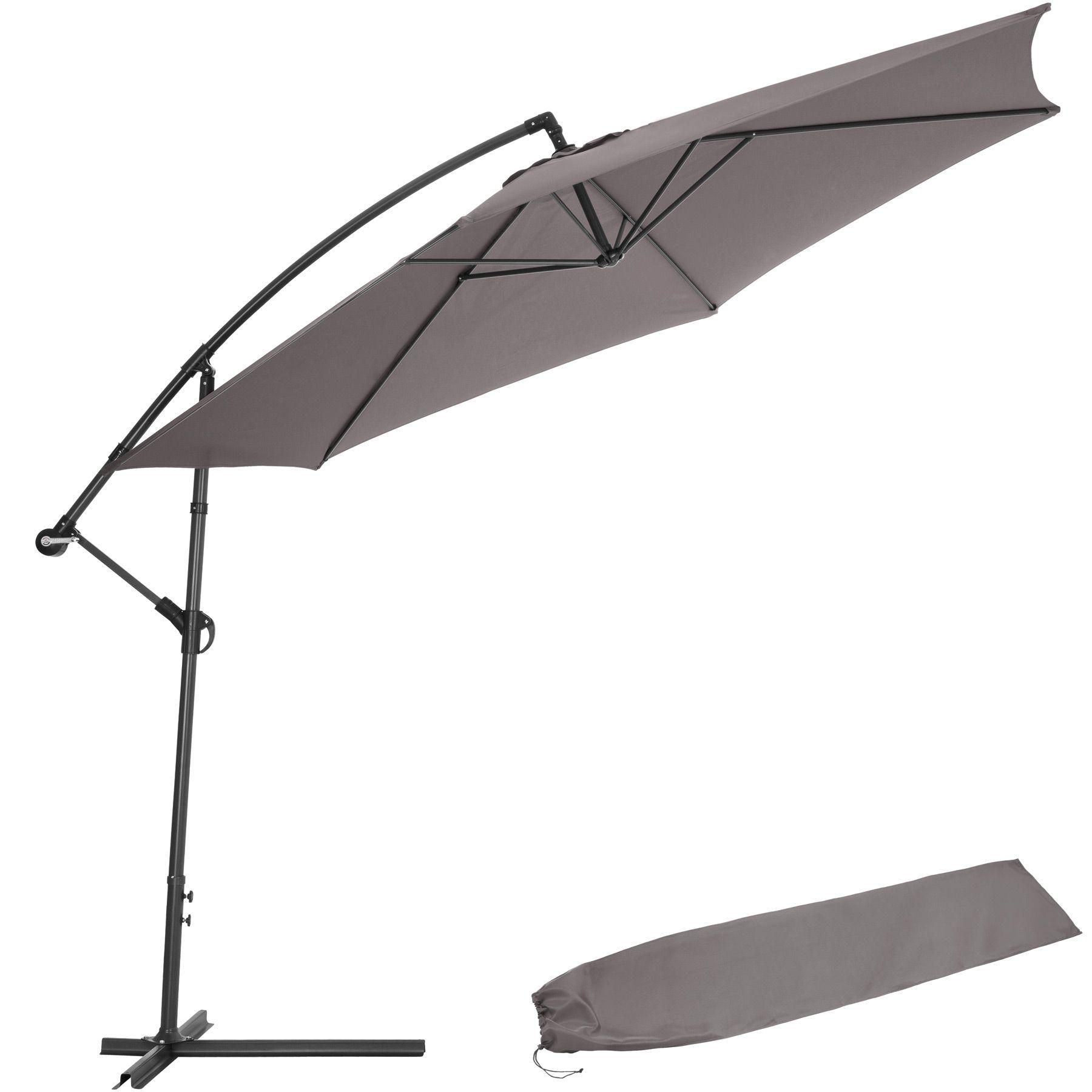 Tectake Parasol 350 Cm Avec Housse De Protection - Gris - 2