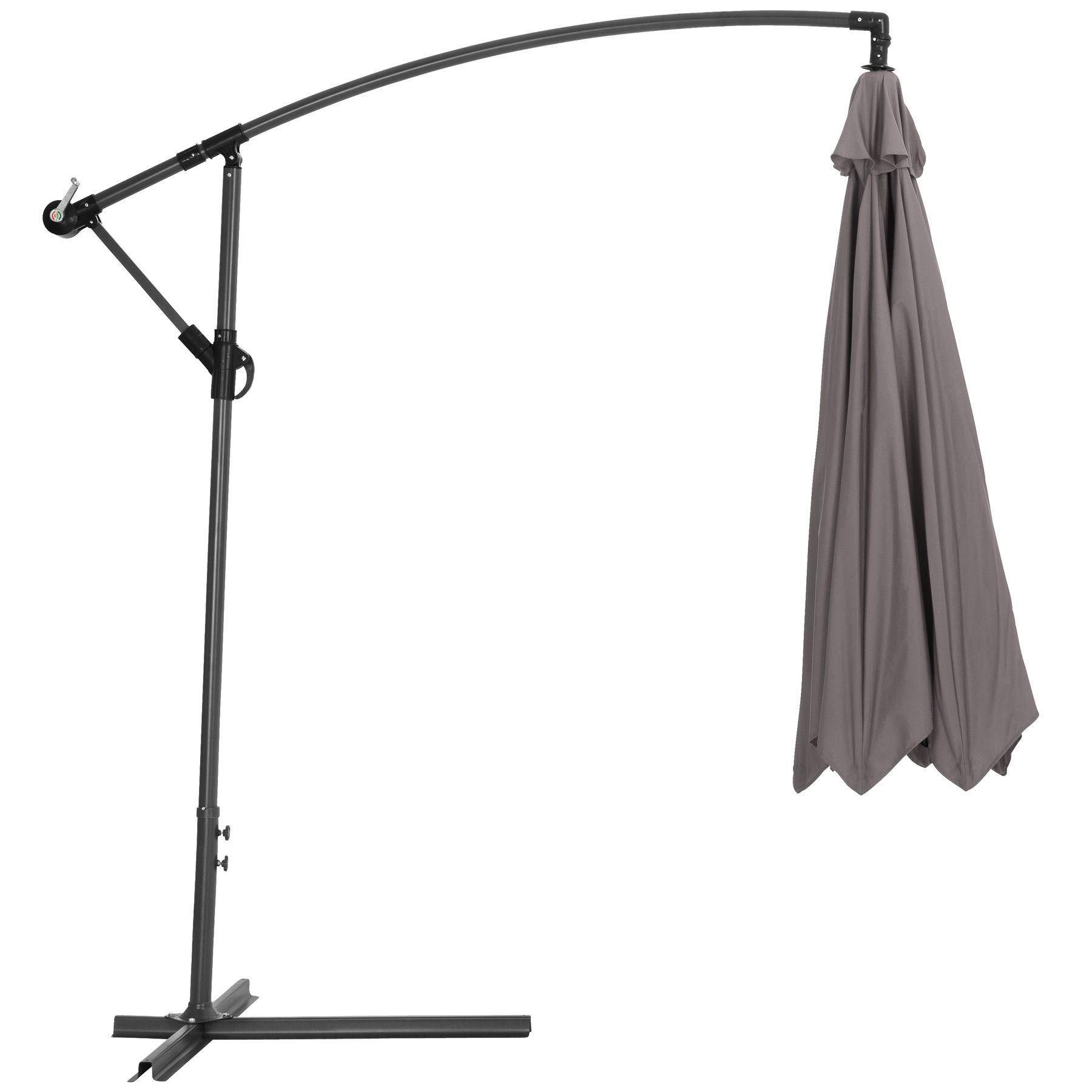 Tectake Parasol 350 Cm Avec Housse De Protection - Gris - 7