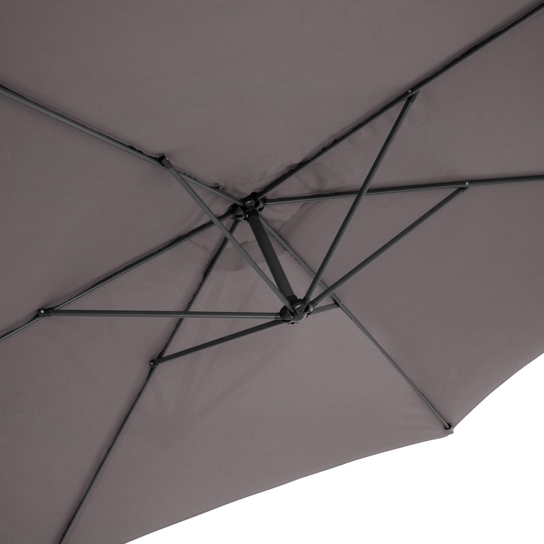 Tectake Parasol 350 Cm Avec Housse De Protection - Gris - 10