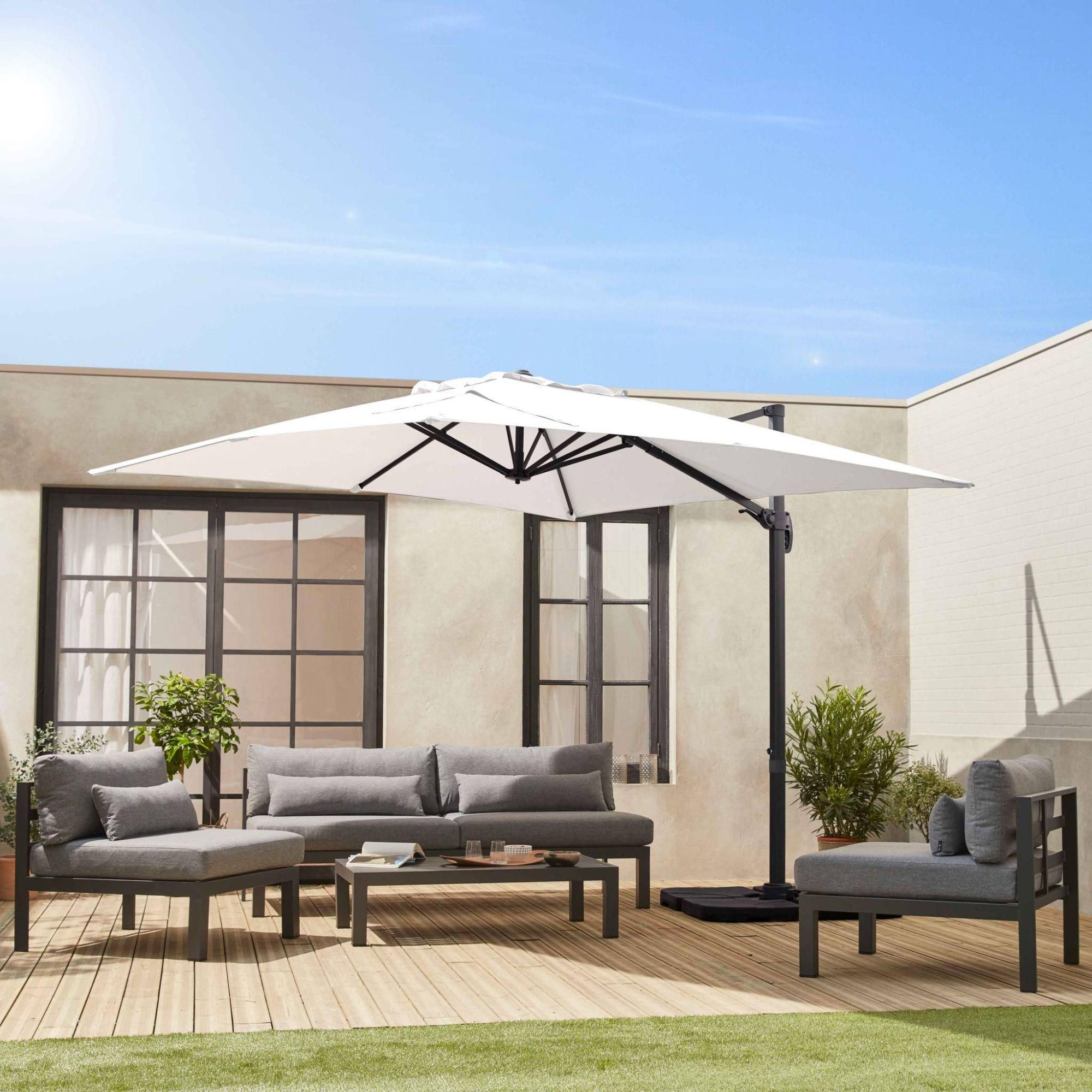 Parasol Dport Carr 3x3m Haut De Gamme - Falgos - Ecru- Parasol Excentr ... - 2