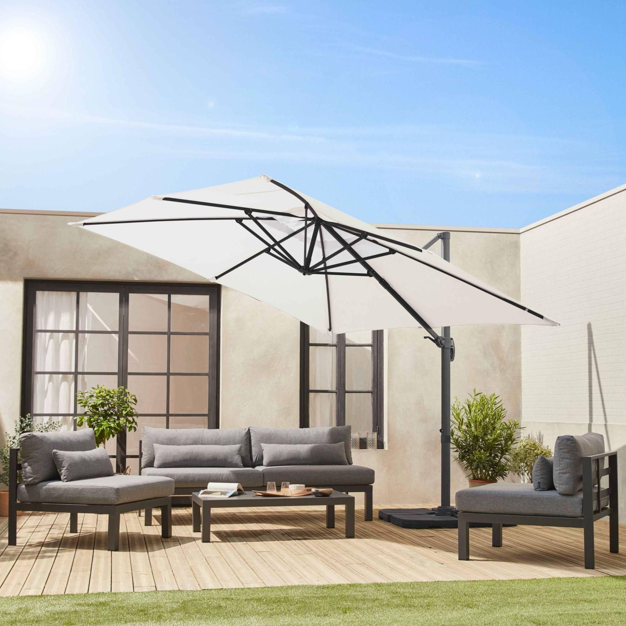 Parasol Dport Carr 3x3m Haut De Gamme - Falgos - Ecru- Parasol Excentr ... - 3