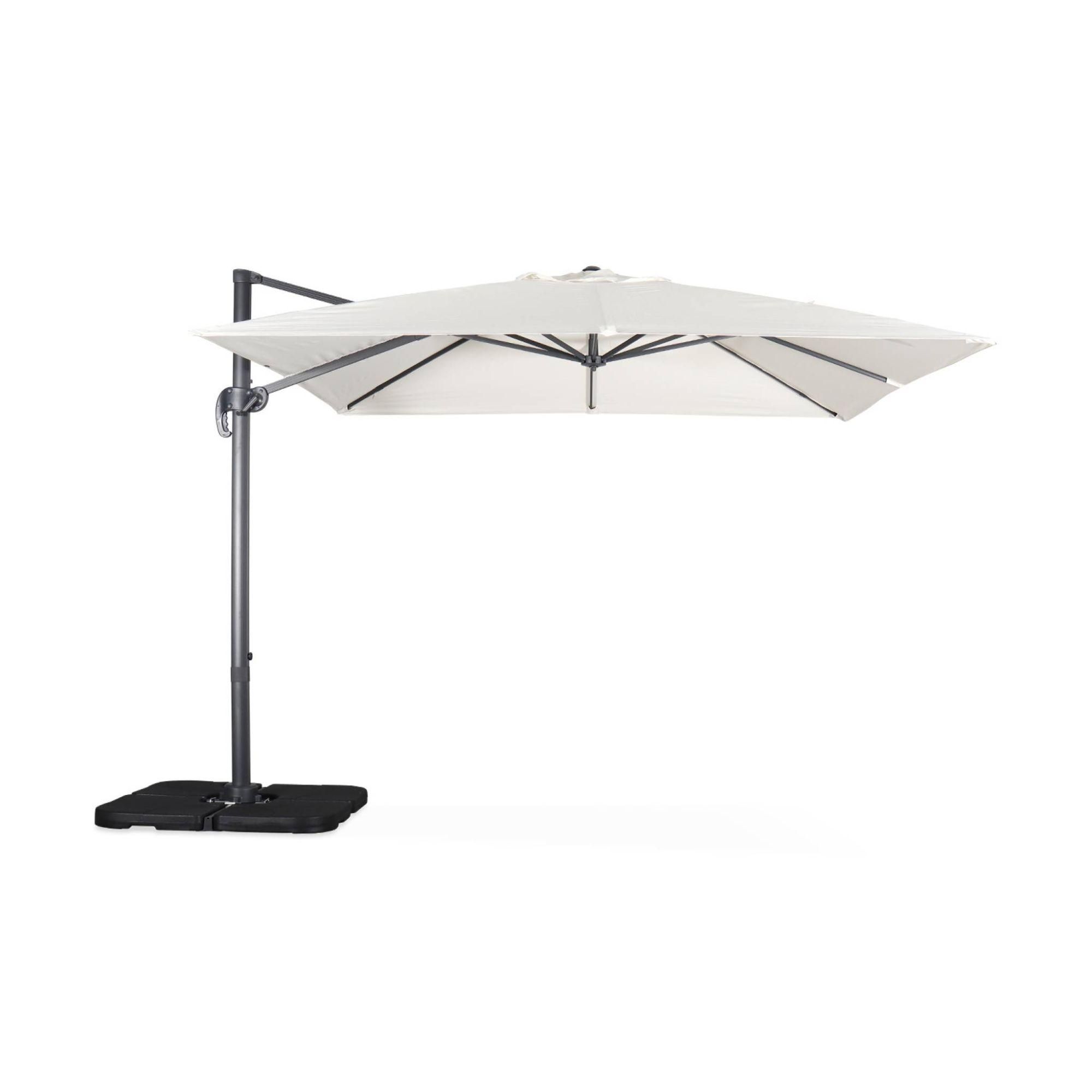 Parasol Dport Carr 3x3m Haut De Gamme - Falgos - Ecru- Parasol Excentr ... - 4