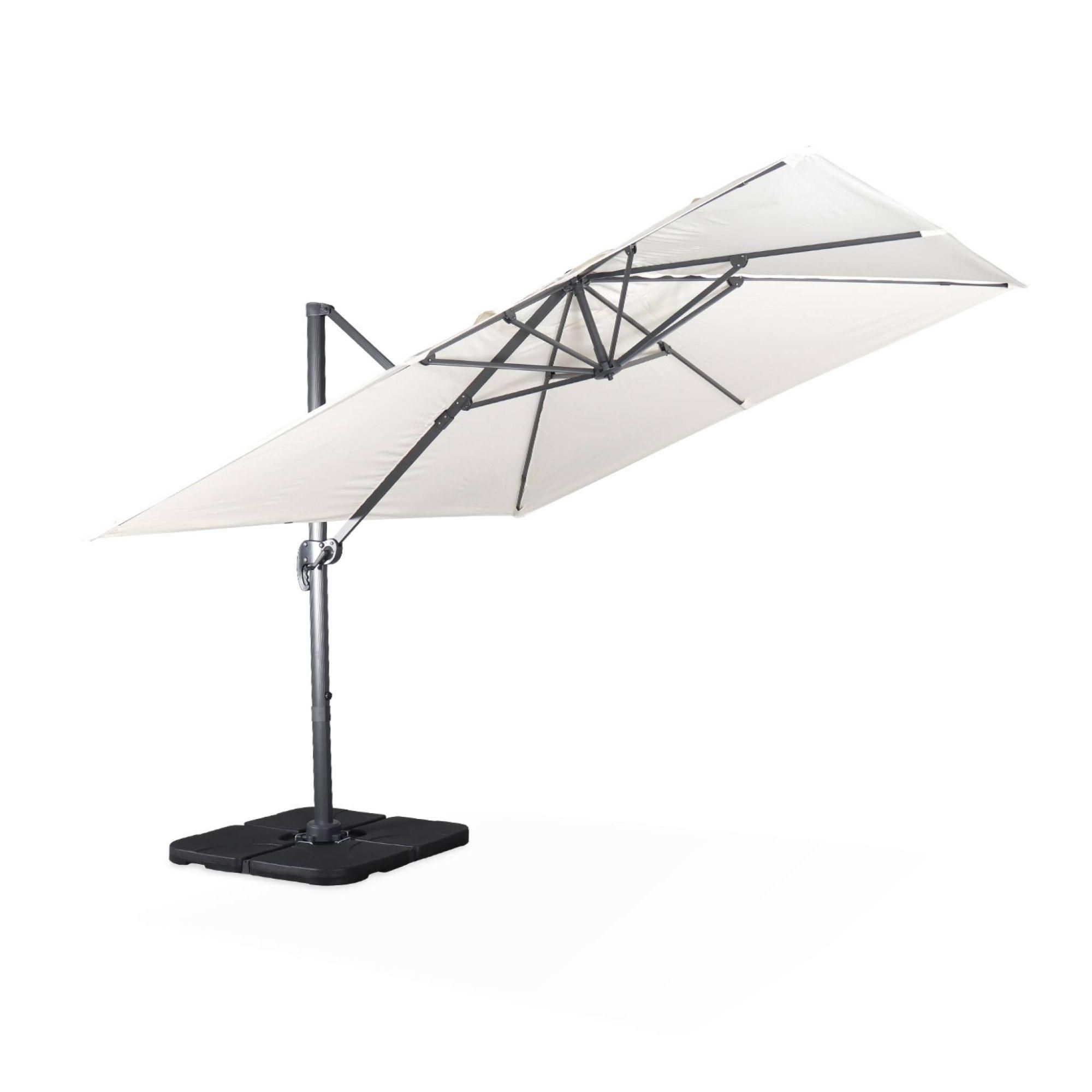Parasol Dport Carr 3x3m Haut De Gamme - Falgos - Ecru- Parasol Excentr ... - 5