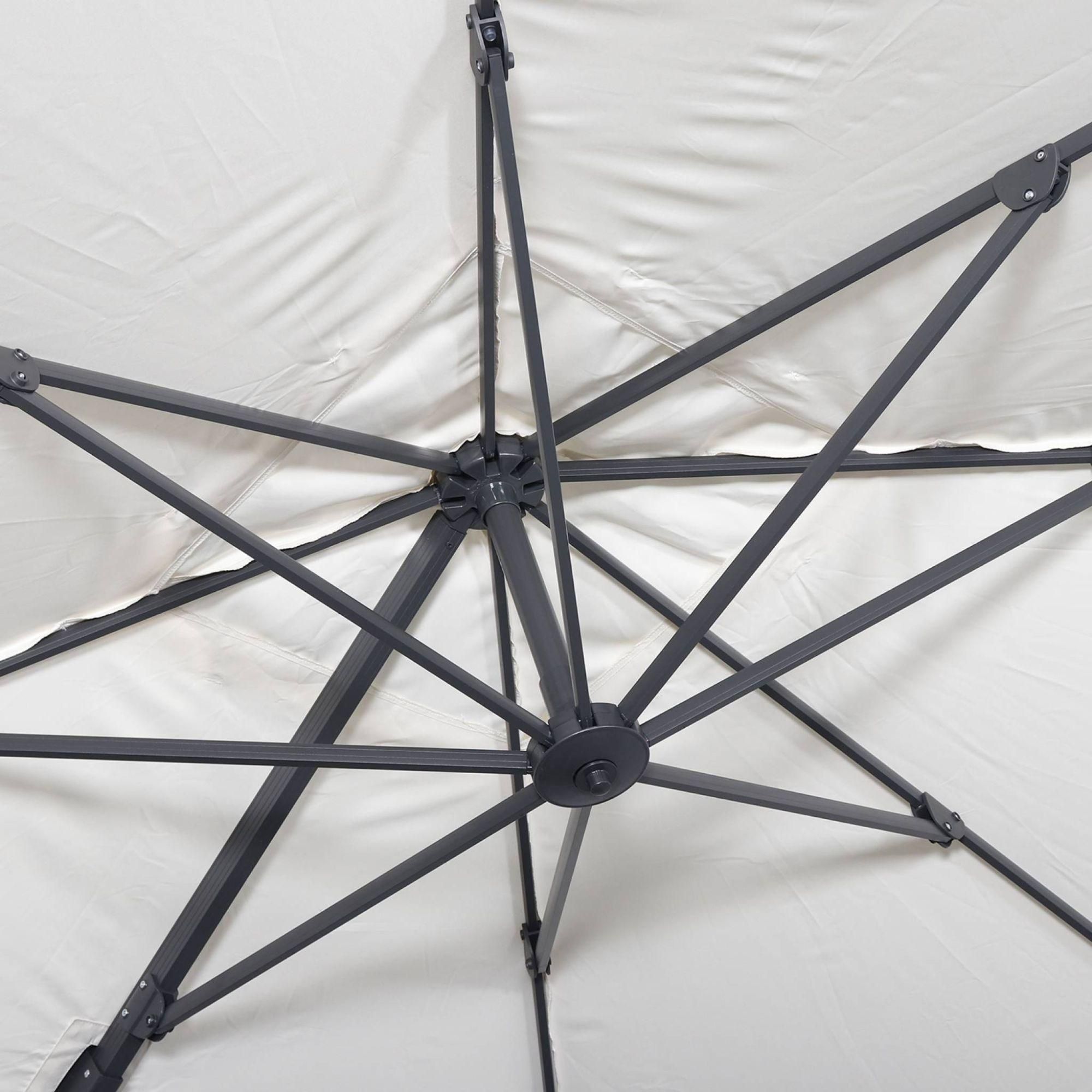 Parasol Dport Carr 3x3m Haut De Gamme - Falgos - Ecru- Parasol Excentr ... - 6
