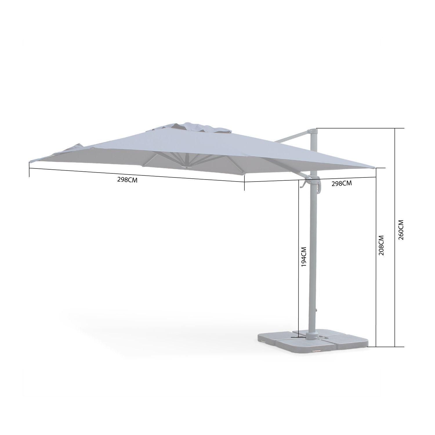 Parasol Dport Carr 3x3m Haut De Gamme - Falgos - Ecru- Parasol Excentr ... - 8