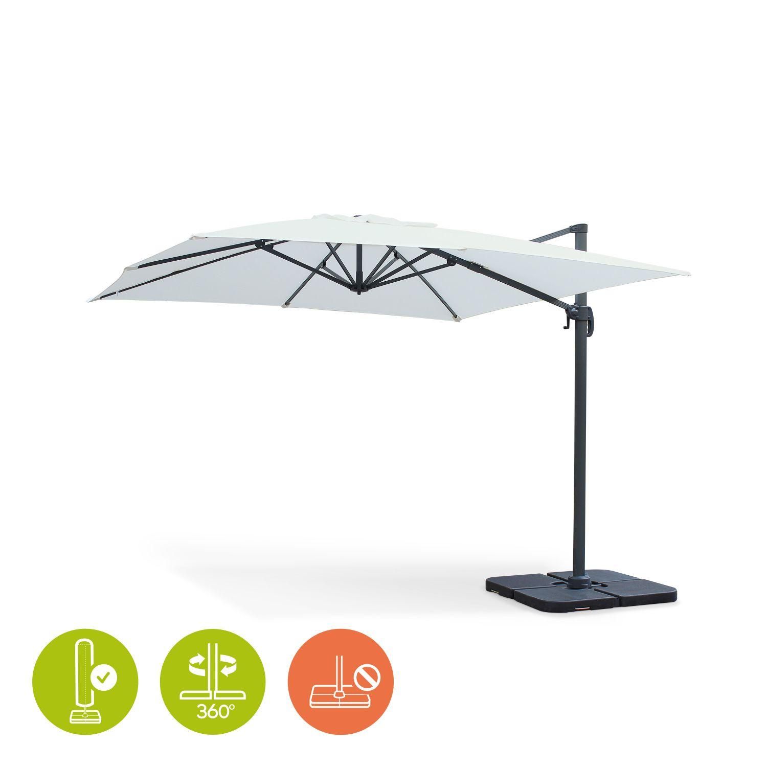 Parasol Dport Carr 3x3m Haut De Gamme - Falgos - Ecru- Parasol Excentr ... - 9