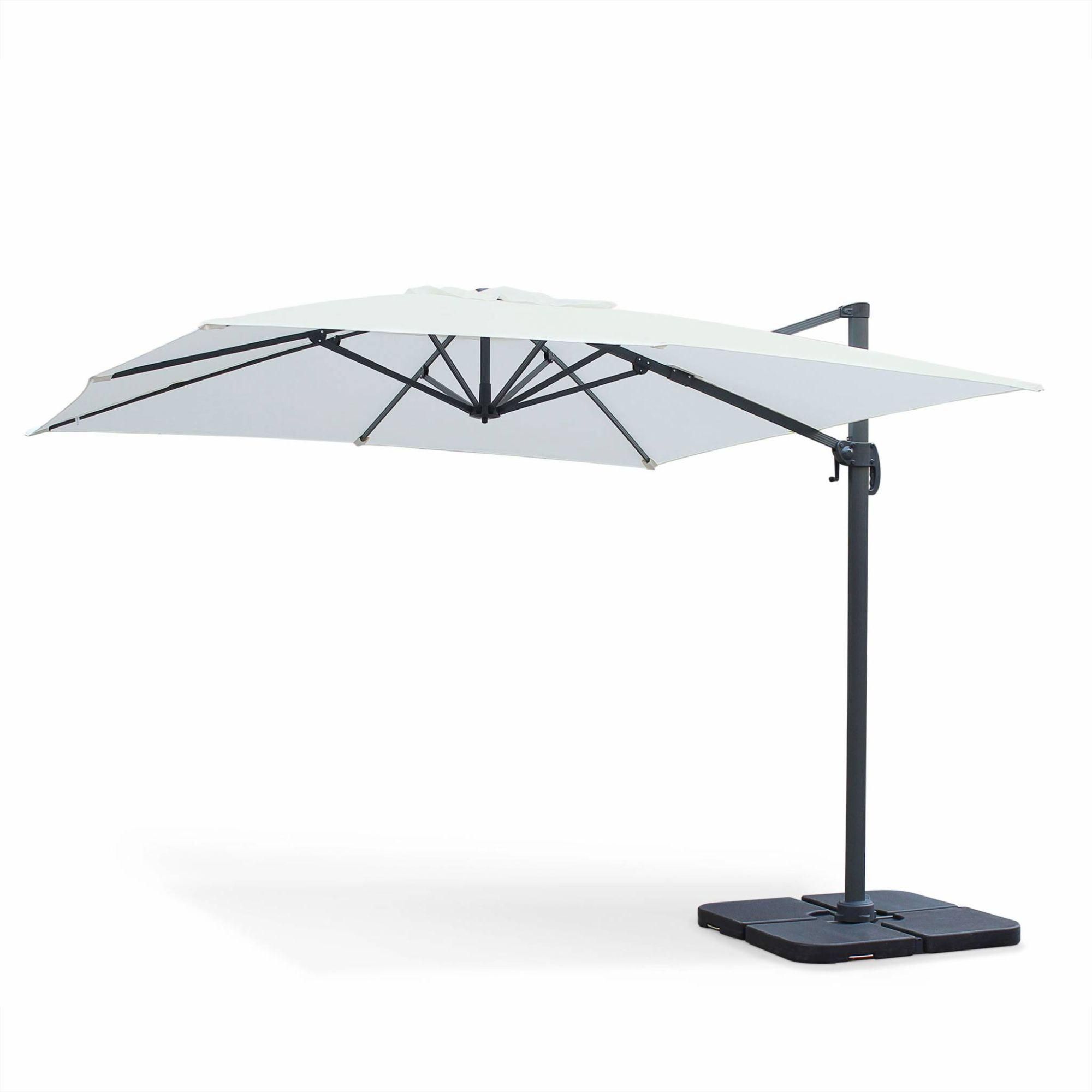 Parasol Dport Carr 3x3m Haut De Gamme - Falgos - Ecru- Parasol Excentr ... - 10