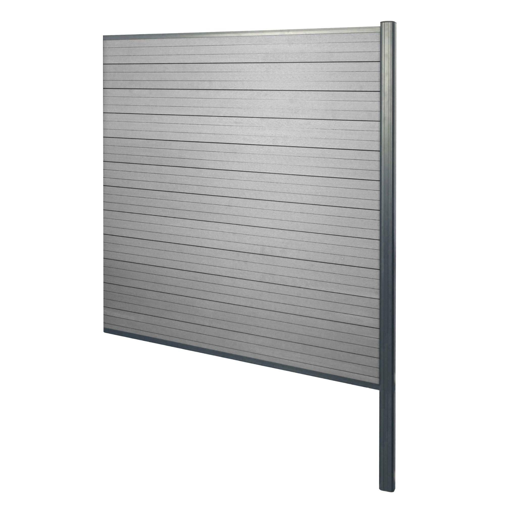 Brise-Vue En Wpc Sarthe, Clture Brise-Vent, Poteaux En Aluminium Elment D...