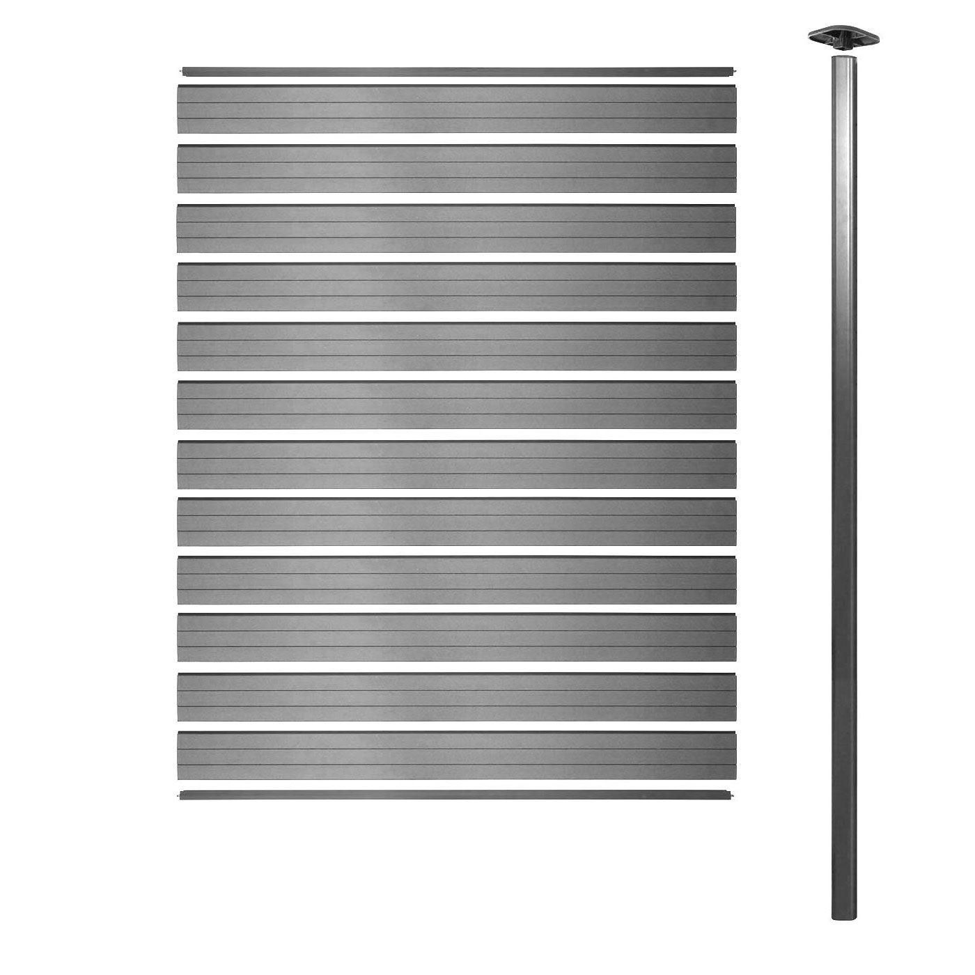Brise-Vue En Wpc Sarthe, Clture Brise-Vent, Poteaux En Aluminium Elment D... - 7