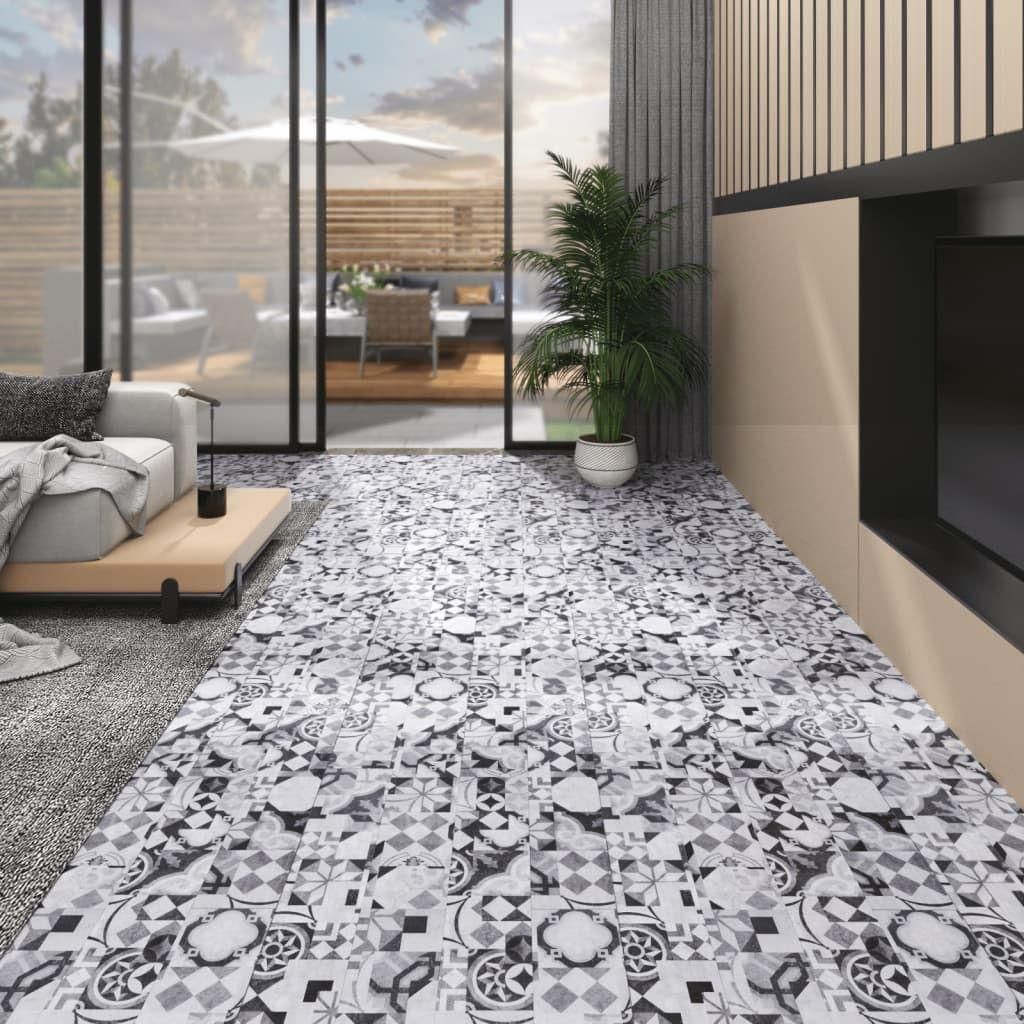 Planches De Plancher Pvc 5,02 M 2 Mm Autoadhsif Motif De Gris - 10