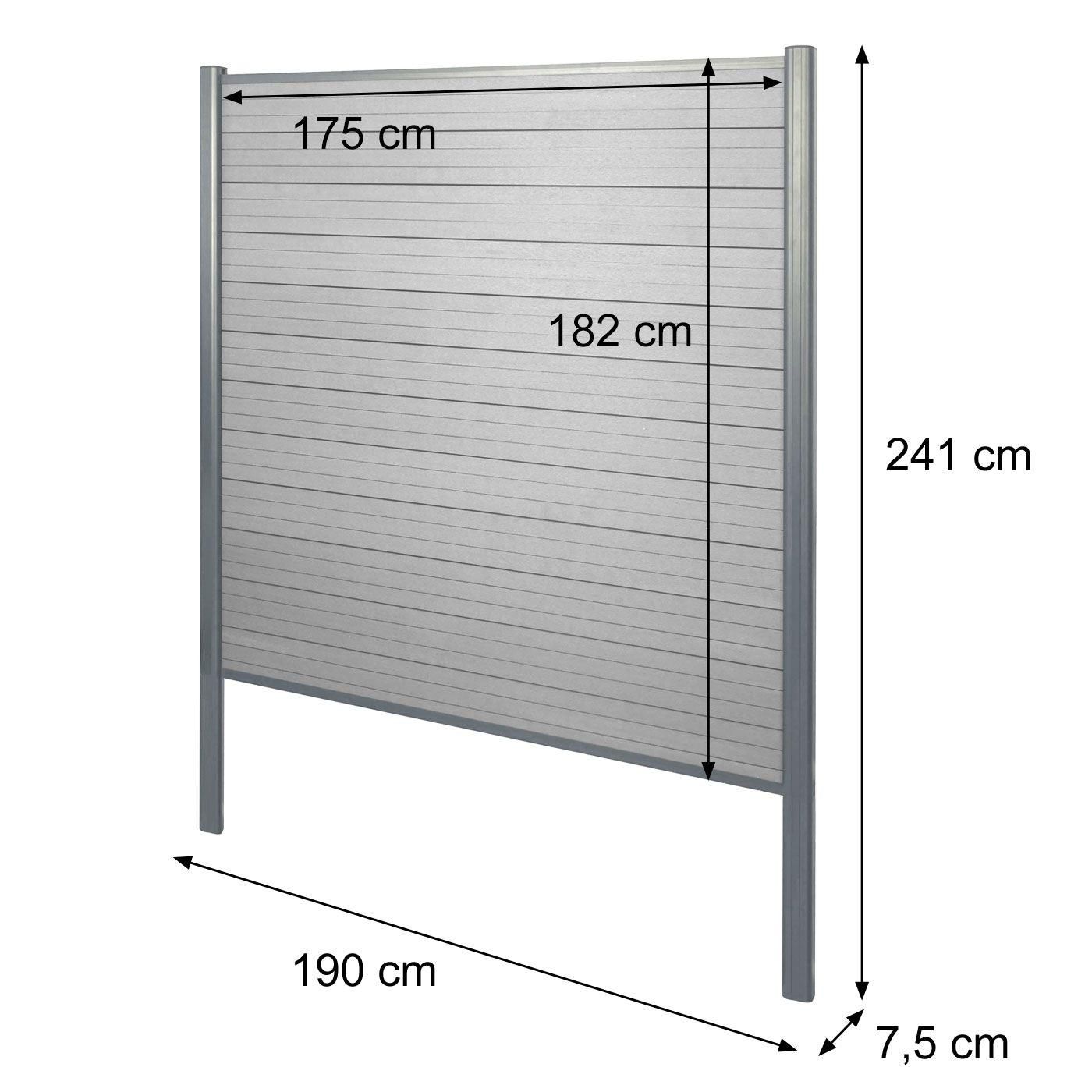 Brise-Vue En Wpc Sarthe, Clture Brise-Vent, Poteaux Aluminium lment De B... - 4
