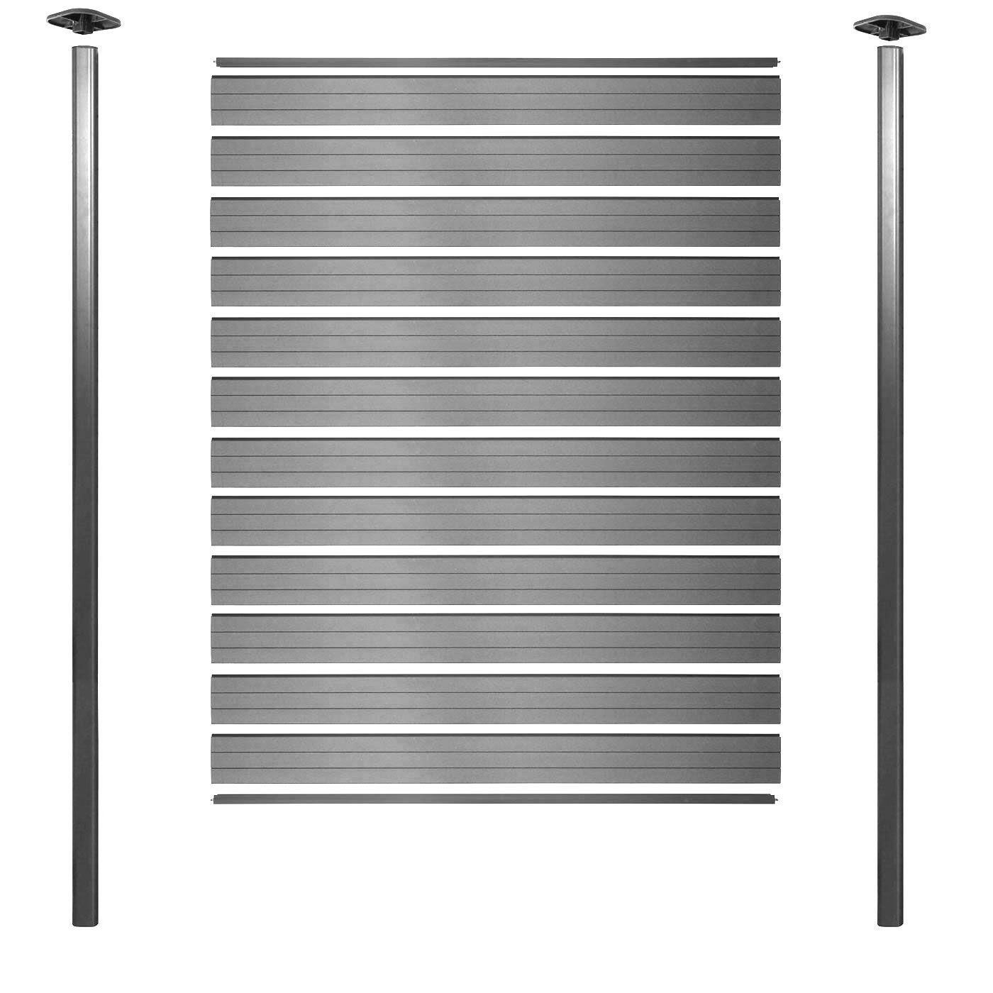 Brise-Vue En Wpc Sarthe, Clture Brise-Vent, Poteaux Aluminium lment De B... - 7