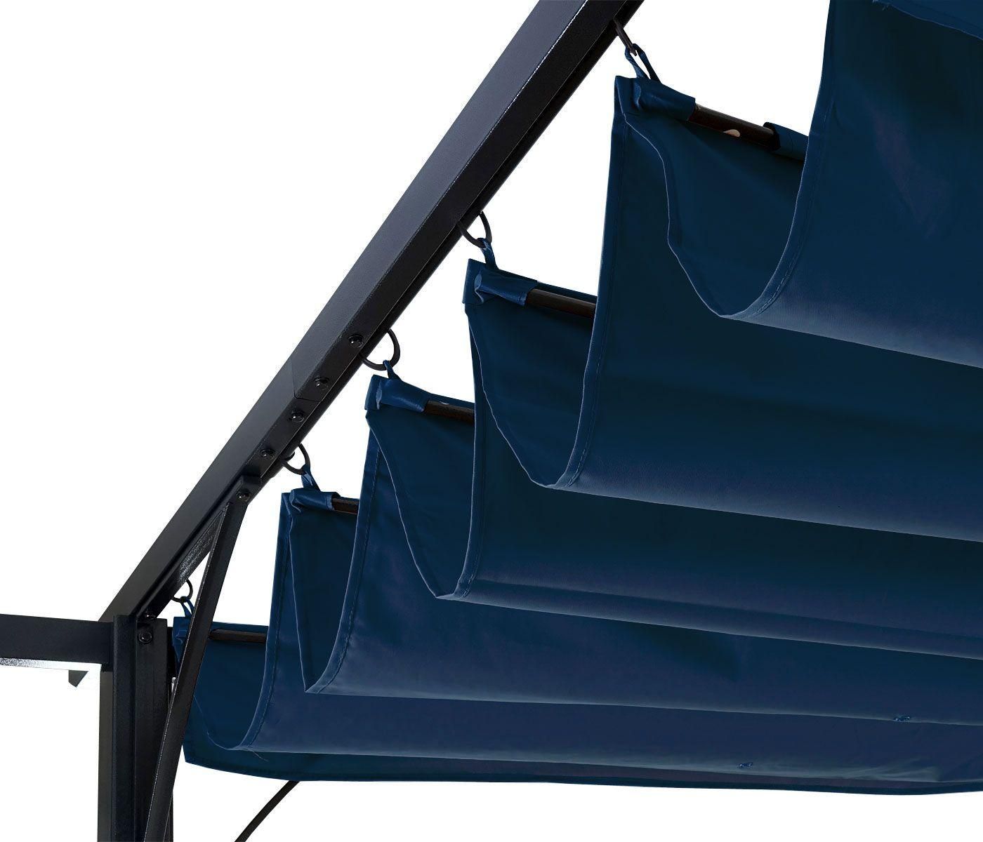 Pergola Hwc-C42, Pavillon De Jardin, Cadre Stable  6 Cm + Toit Ouvrant 3x3... - 2