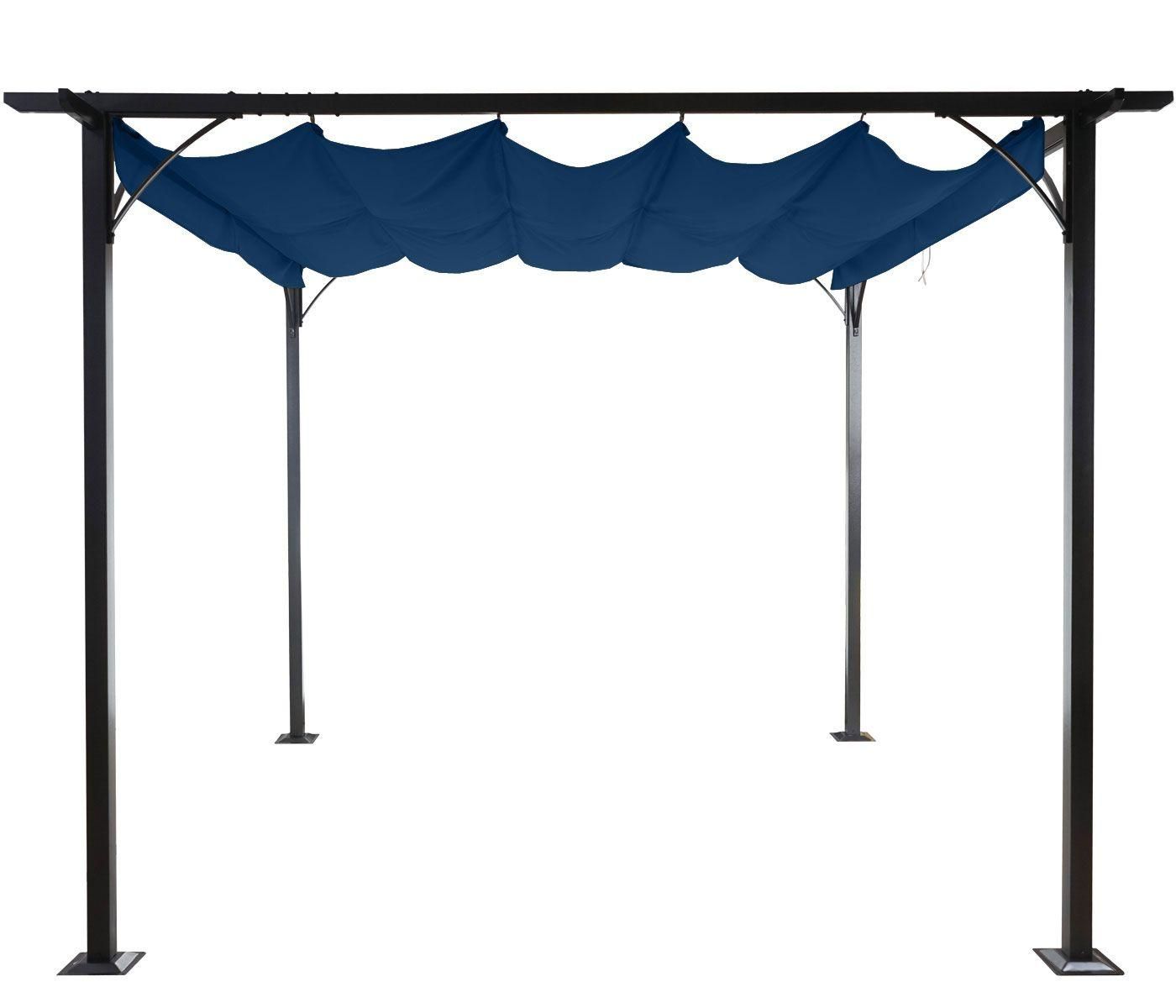 Pergola Hwc-C42, Pavillon De Jardin, Cadre Stable  6 Cm + Toit Ouvrant 3x3... - 4