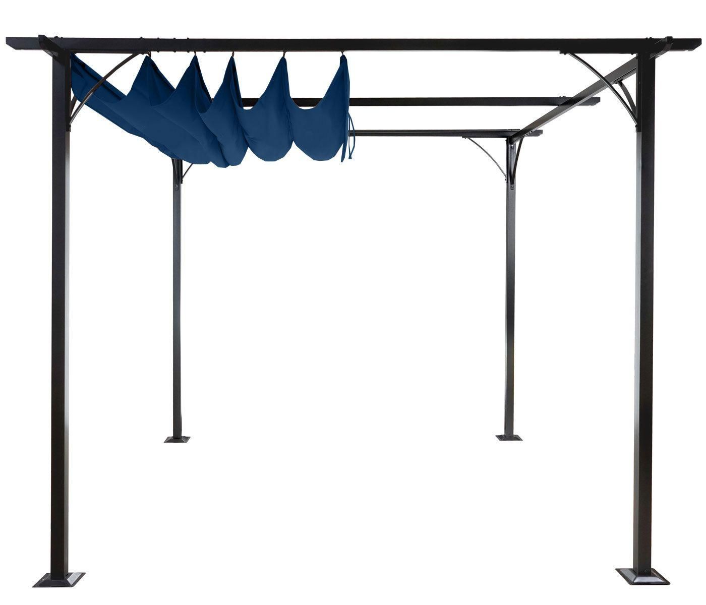 Pergola Hwc-C42, Pavillon De Jardin, Cadre Stable  6 Cm + Toit Ouvrant 3x3... - 5