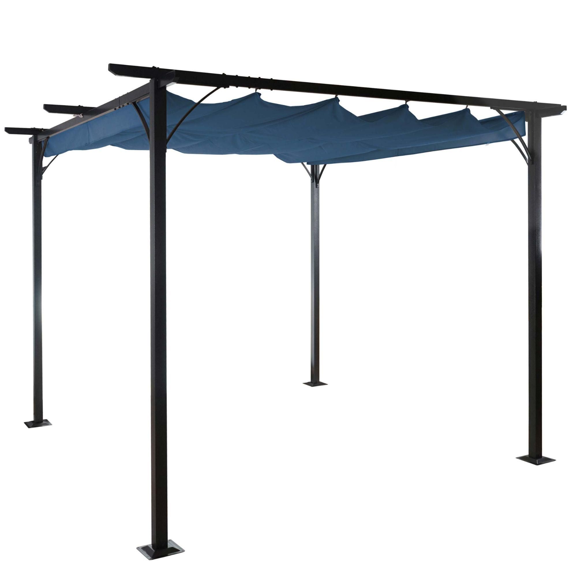 Pergola Hwc-C42, Pavillon De Jardin, Cadre Stable  6 Cm + Toit Ouvrant 3x3... - 8
