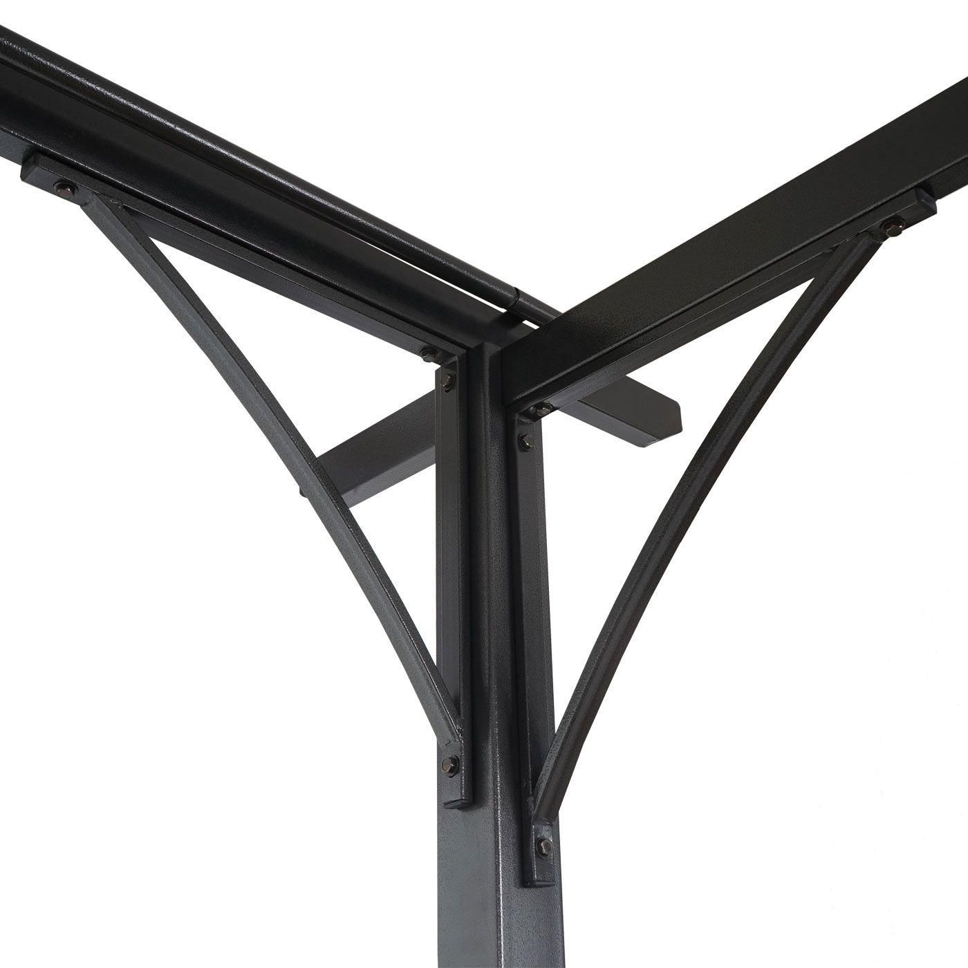 Pergola Hwc-C42, Pavillon De Jardin, Cadre Stable  6 Cm + Toit Ouvrant 3x3... - 10