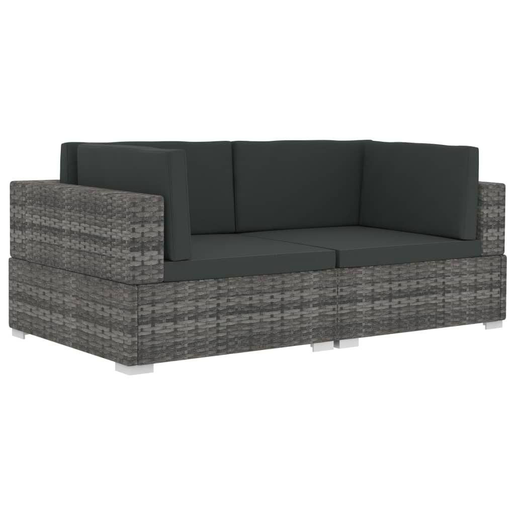Chaises D'angles 2 Pcs Avec Coussins R�sine Tress�e Gris - 6