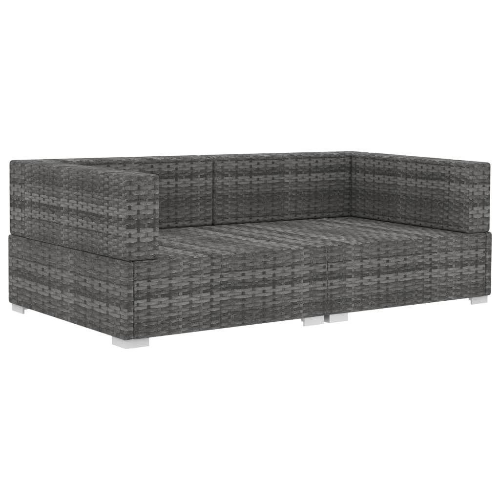 Chaises D'angles 2 Pcs Avec Coussins R�sine Tress�e Gris - 8