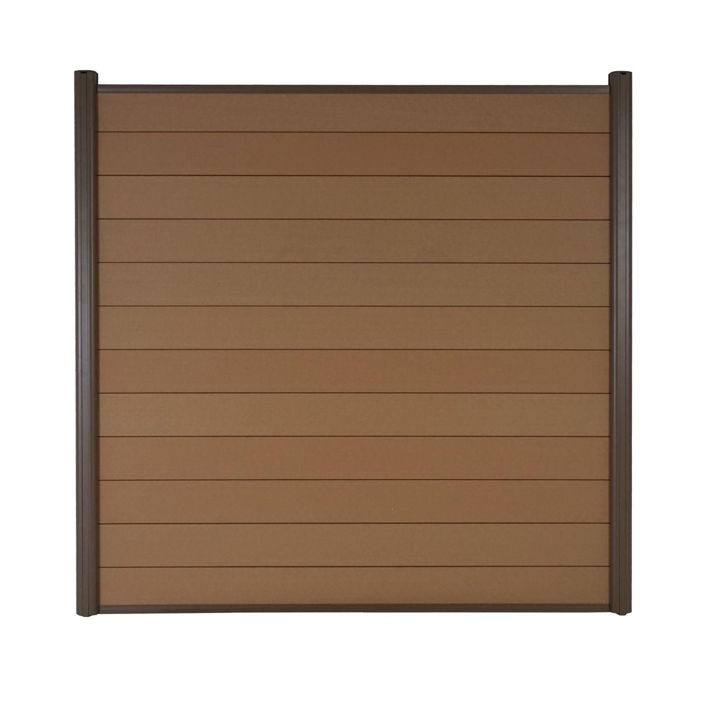 Pare-Vue Wpc Sarthe, Clture Coupe-Vent, Poteaux Alu Set De 2, 3,75m Teck - 2