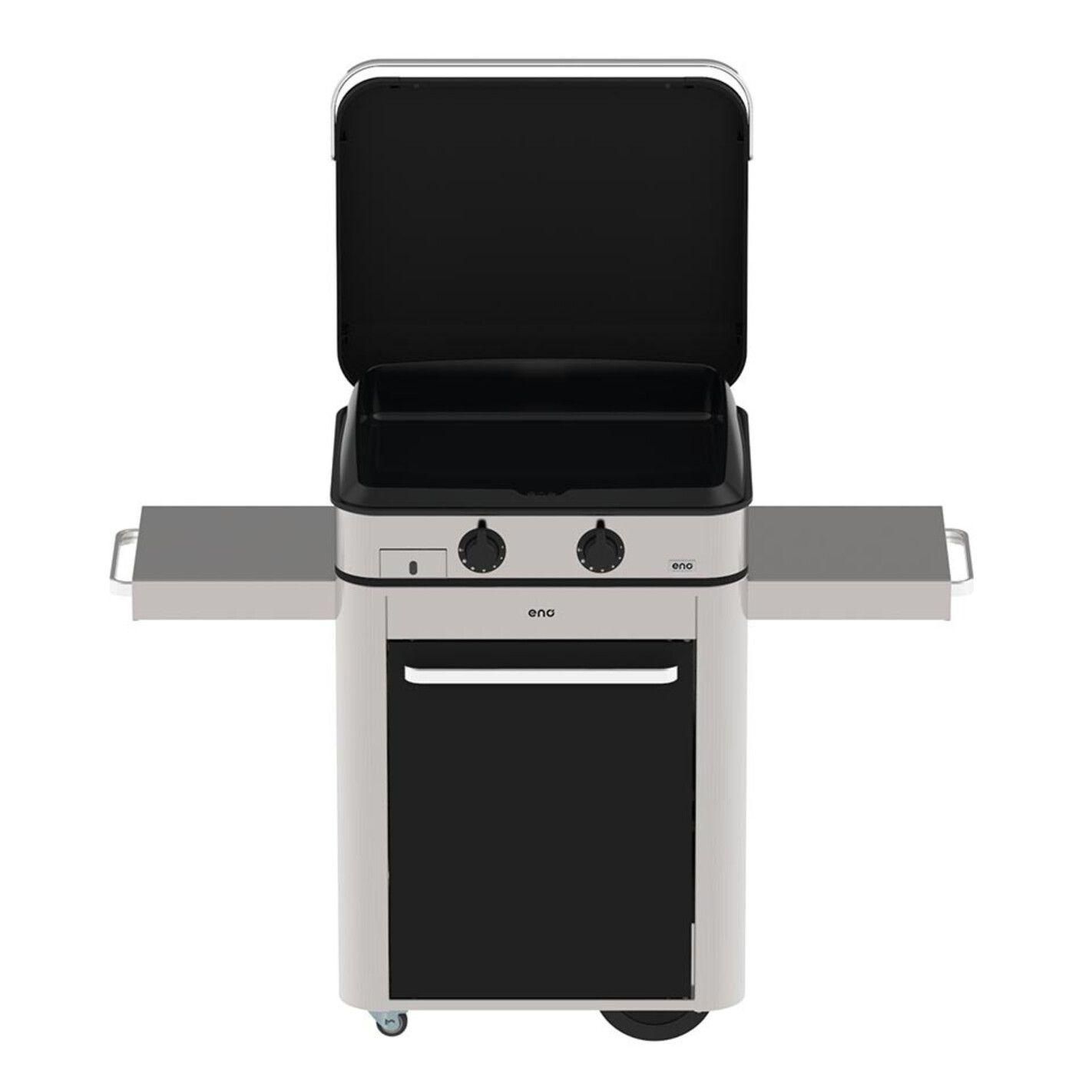 Combo Plancha gaz Enosign 65 Inox et Noir (Chariot et Capot)