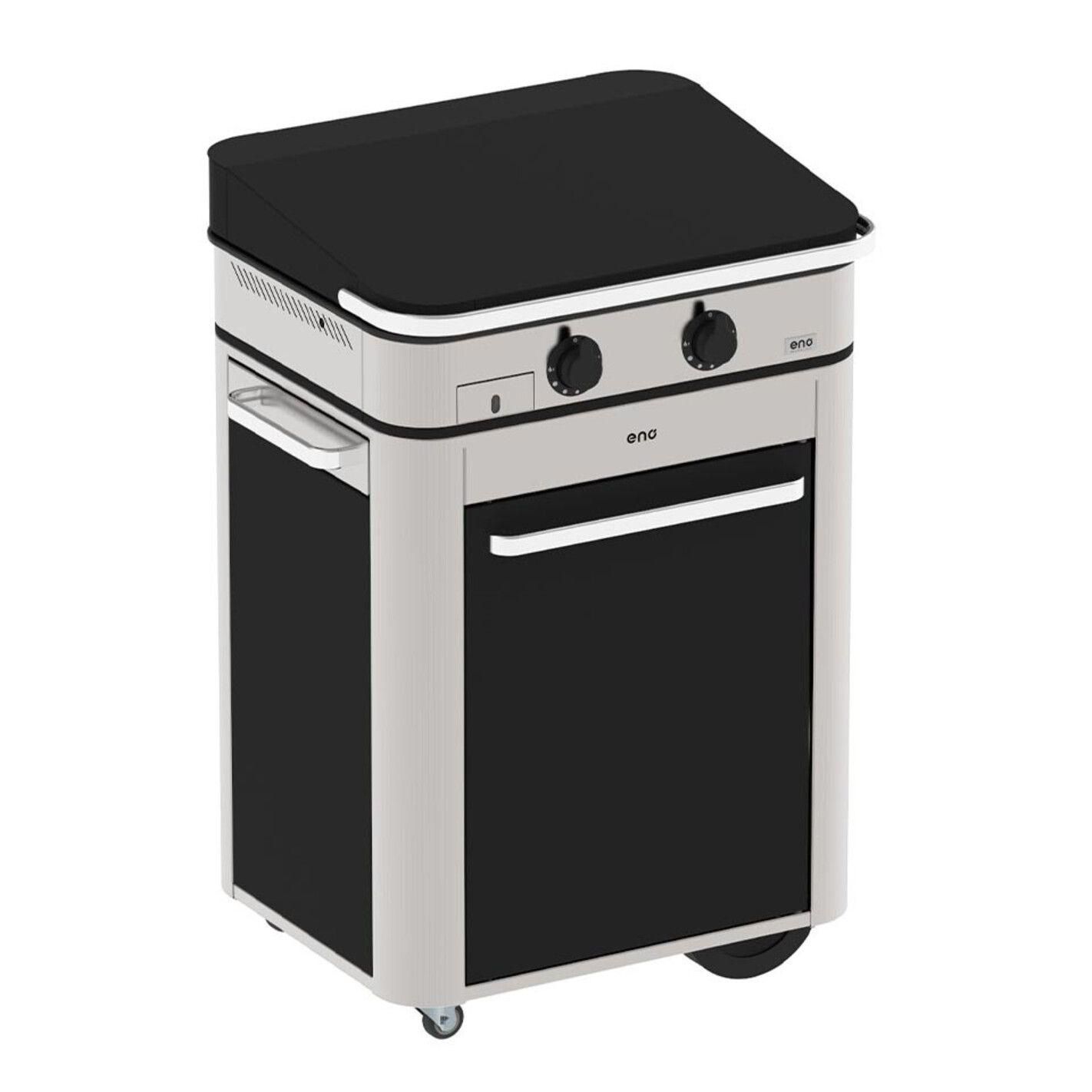 Combo Plancha gaz Enosign 65 Inox et Noir (Chariot et Capot) - 4