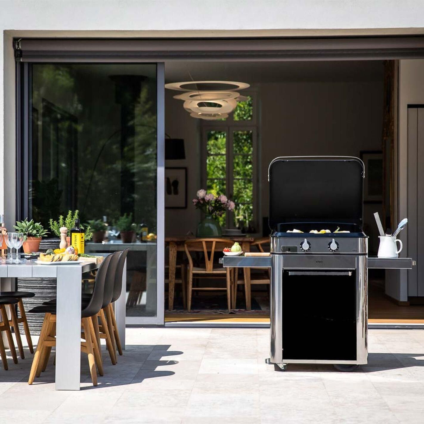 Combo Plancha gaz Enosign 65 Inox et Noir (Chariot et Capot) - 6