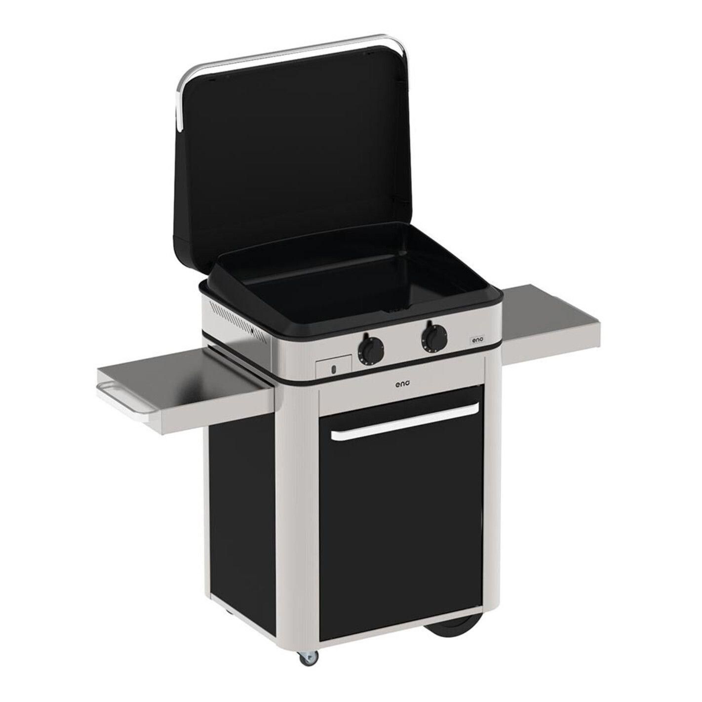 Combo Plancha gaz Enosign 65 Inox et Noir (Chariot et Capot) - 7