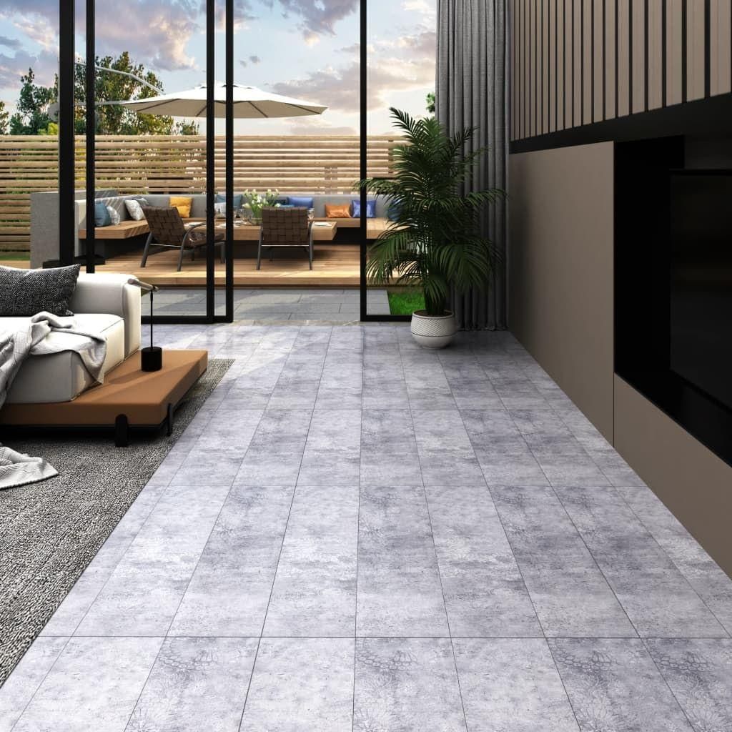 Planches De Plancher Pvc 4,46 M 3 Mm Autoadhsif Gris Ciment - 9