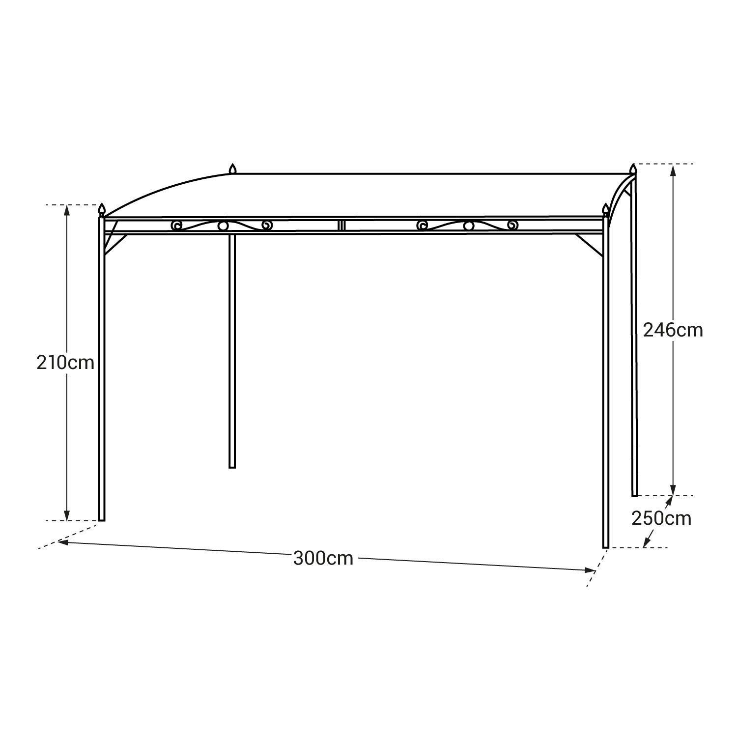 Pergola Murale 3 � 2,5m Nice Grise - 4