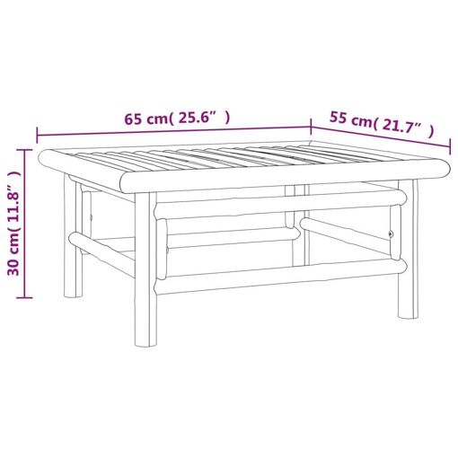 Table De Jardin 65x55x30 Cm Bambou - 7