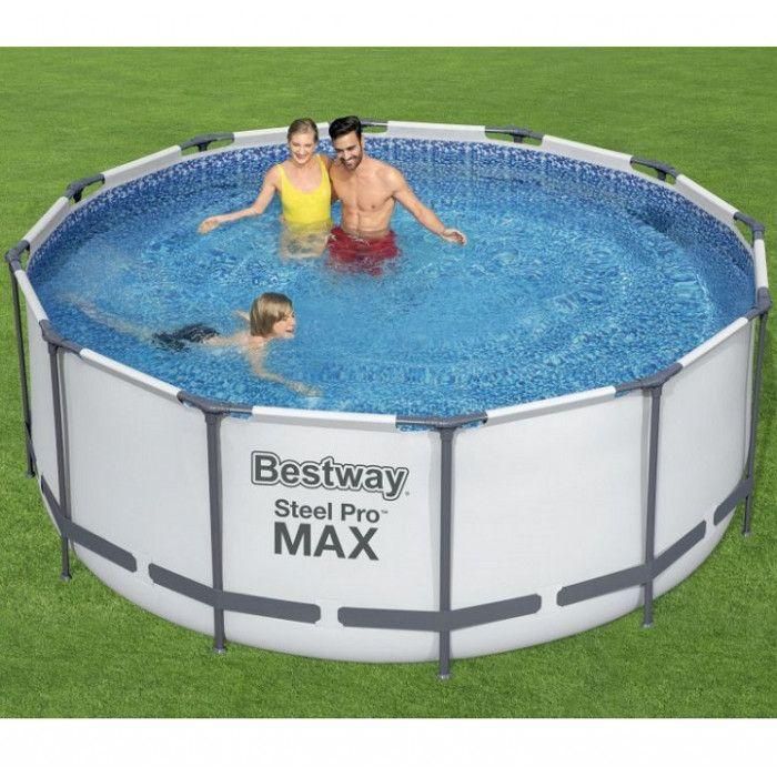 Piscine tubulaire ronde grise steel pro max 366 x h122 cm - Avec filtre, co... - 4