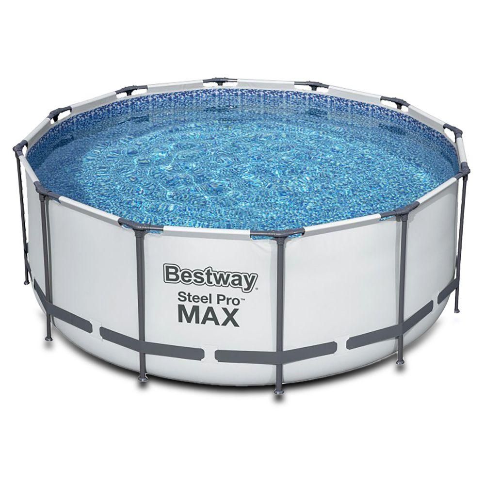 Piscine tubulaire ronde grise steel pro max 366 x h122 cm - Avec filtre, co... - 7