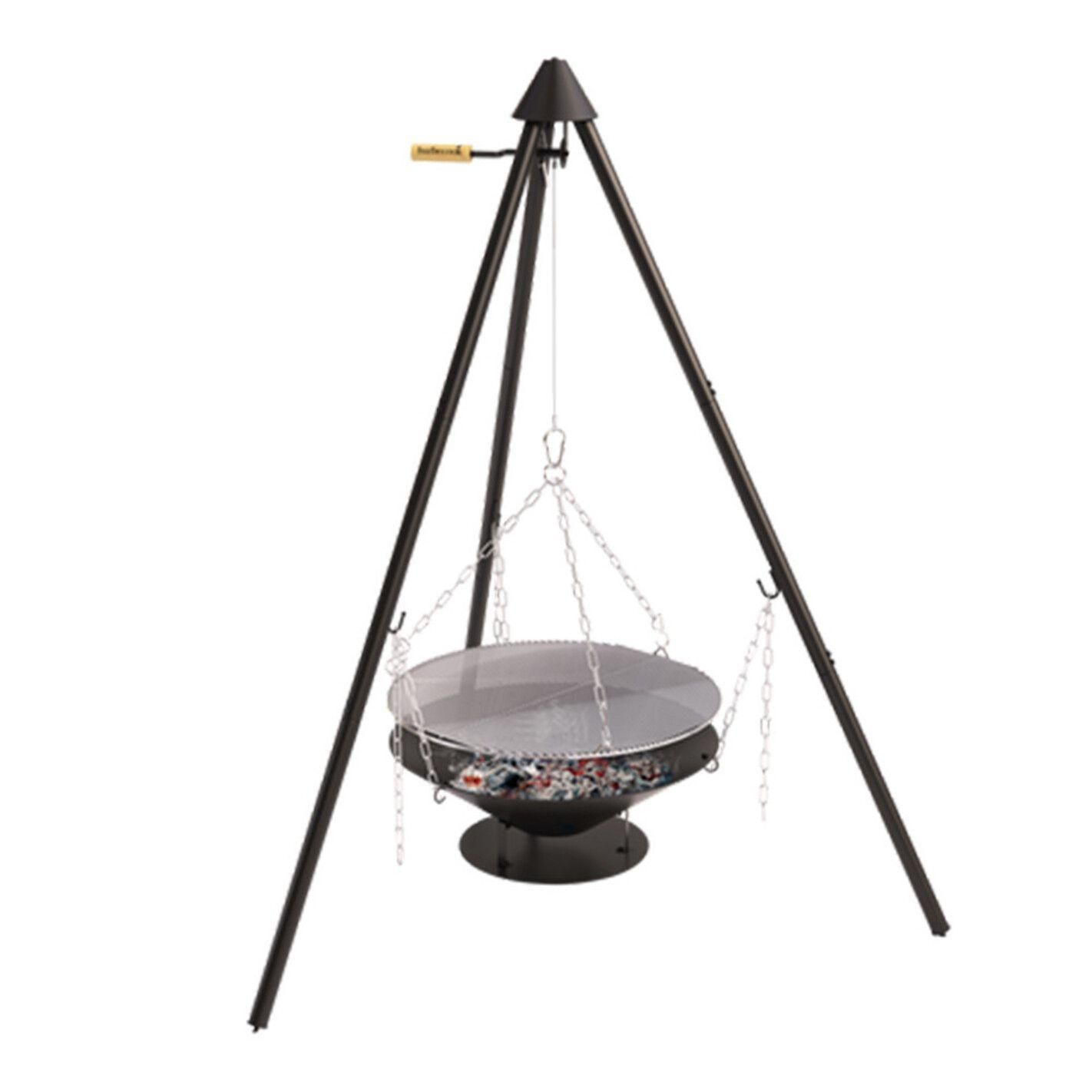 Brasero Junko �60 cm fonte + tr�pied + grille acier chrom� + housse