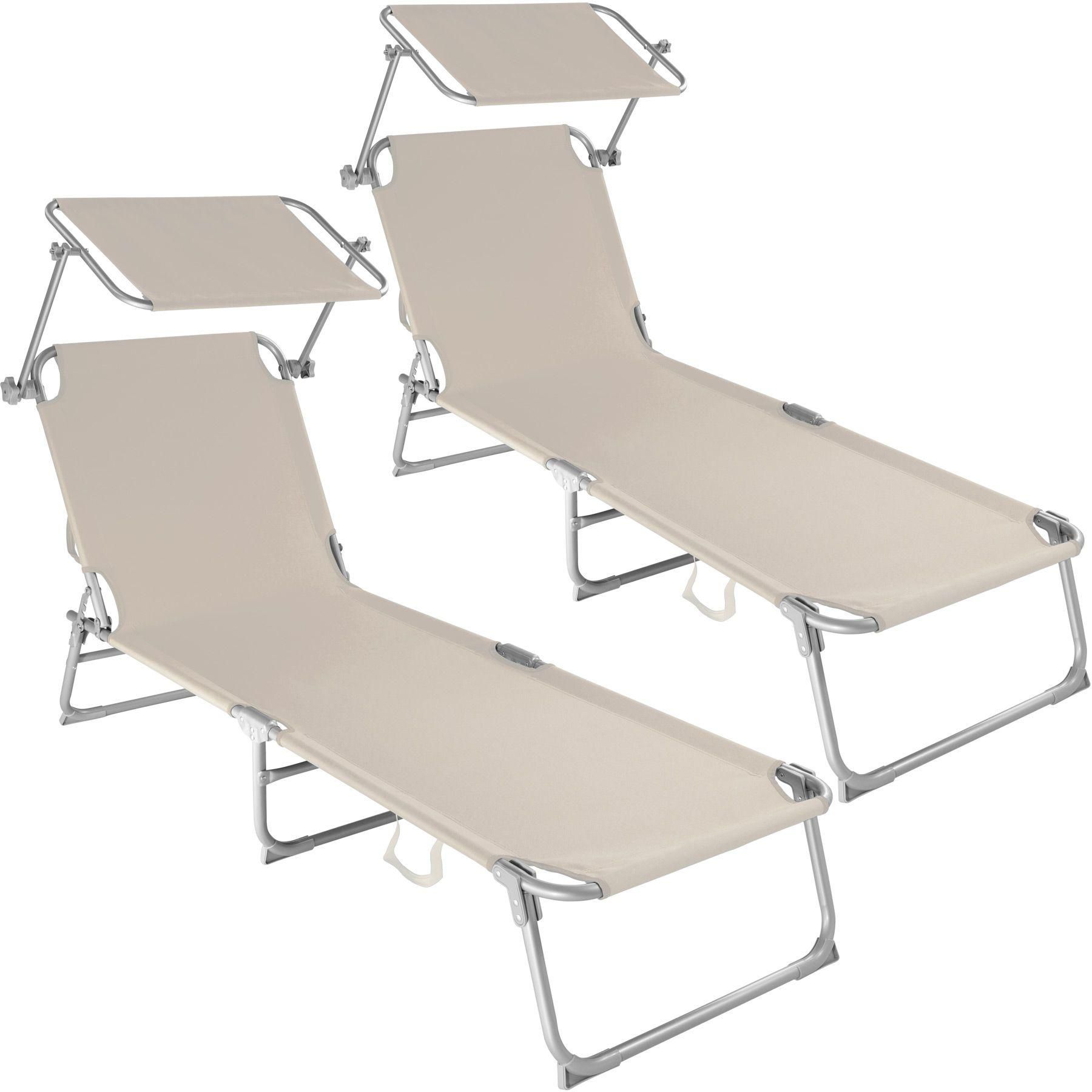 Lot De 2 Transats Acier - Beige