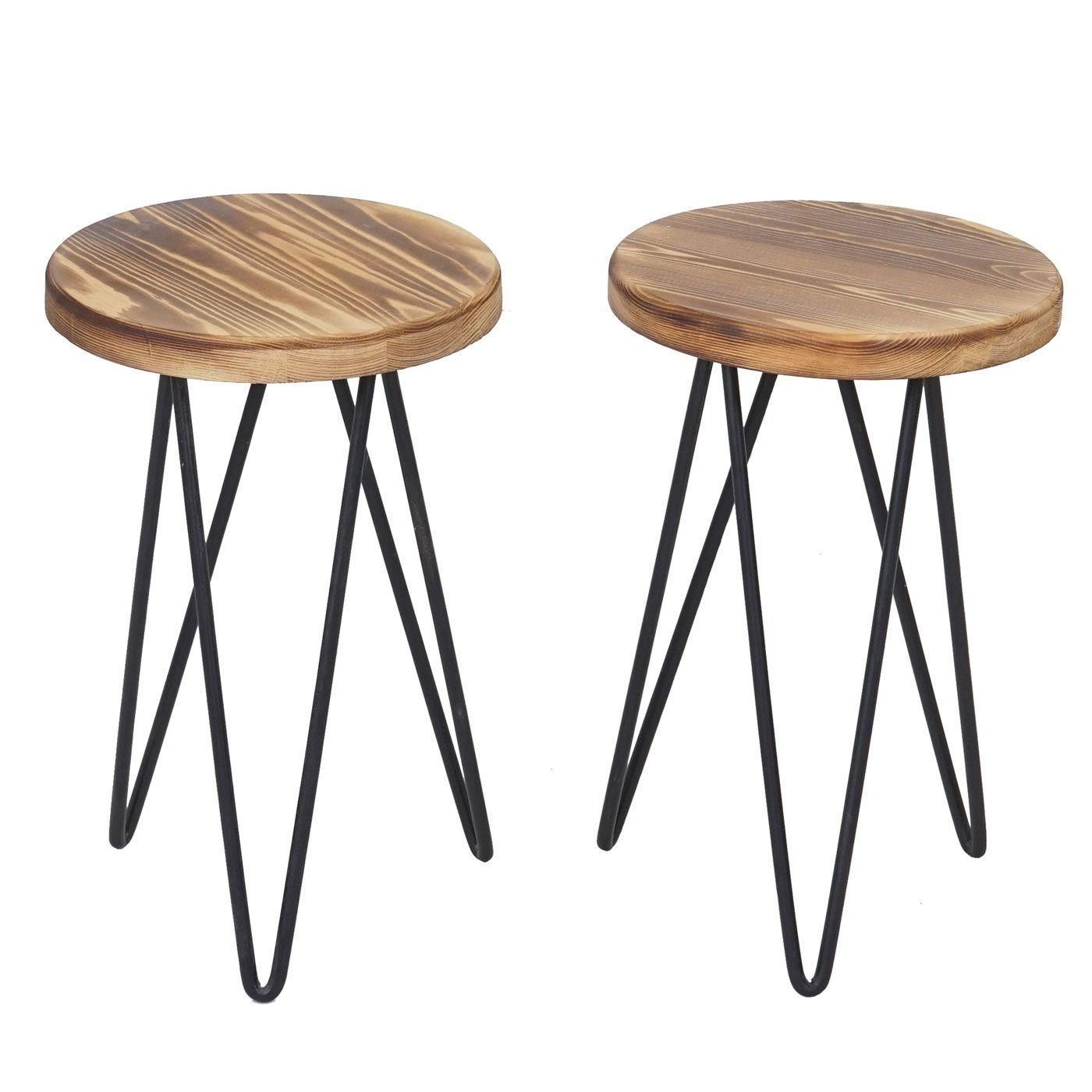 2x Table D'appoint Hwc-A80, Table De Nuit, Design Industriel, Bois Vritabl... - 6