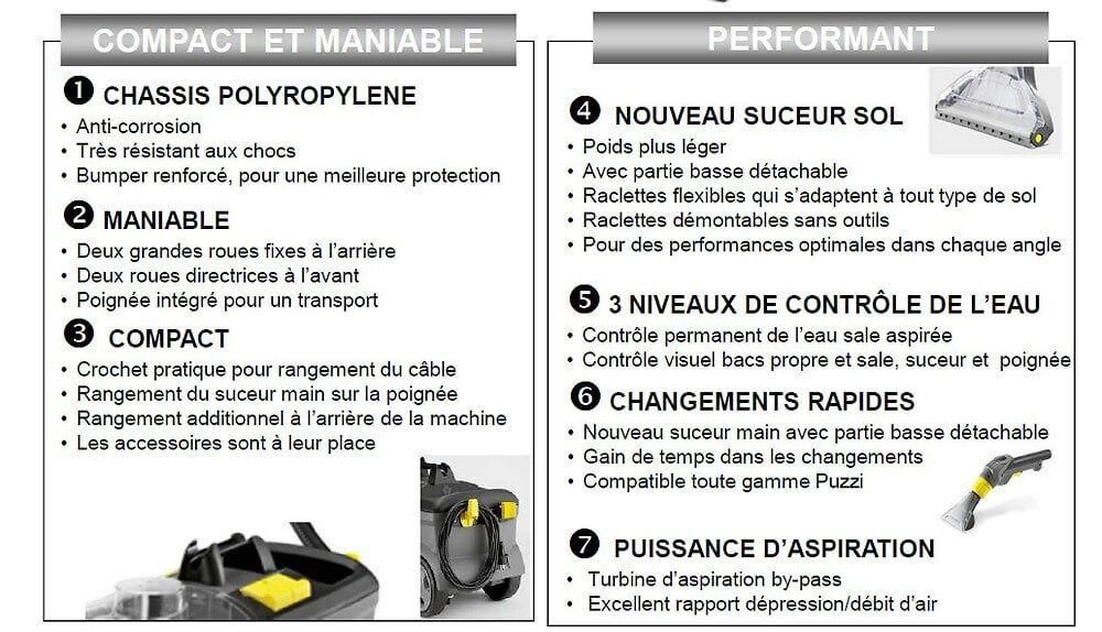 Nettoyeur injecteur-extracteur Karcher Puzzi 10/1 1200W avec Accessoires - 6