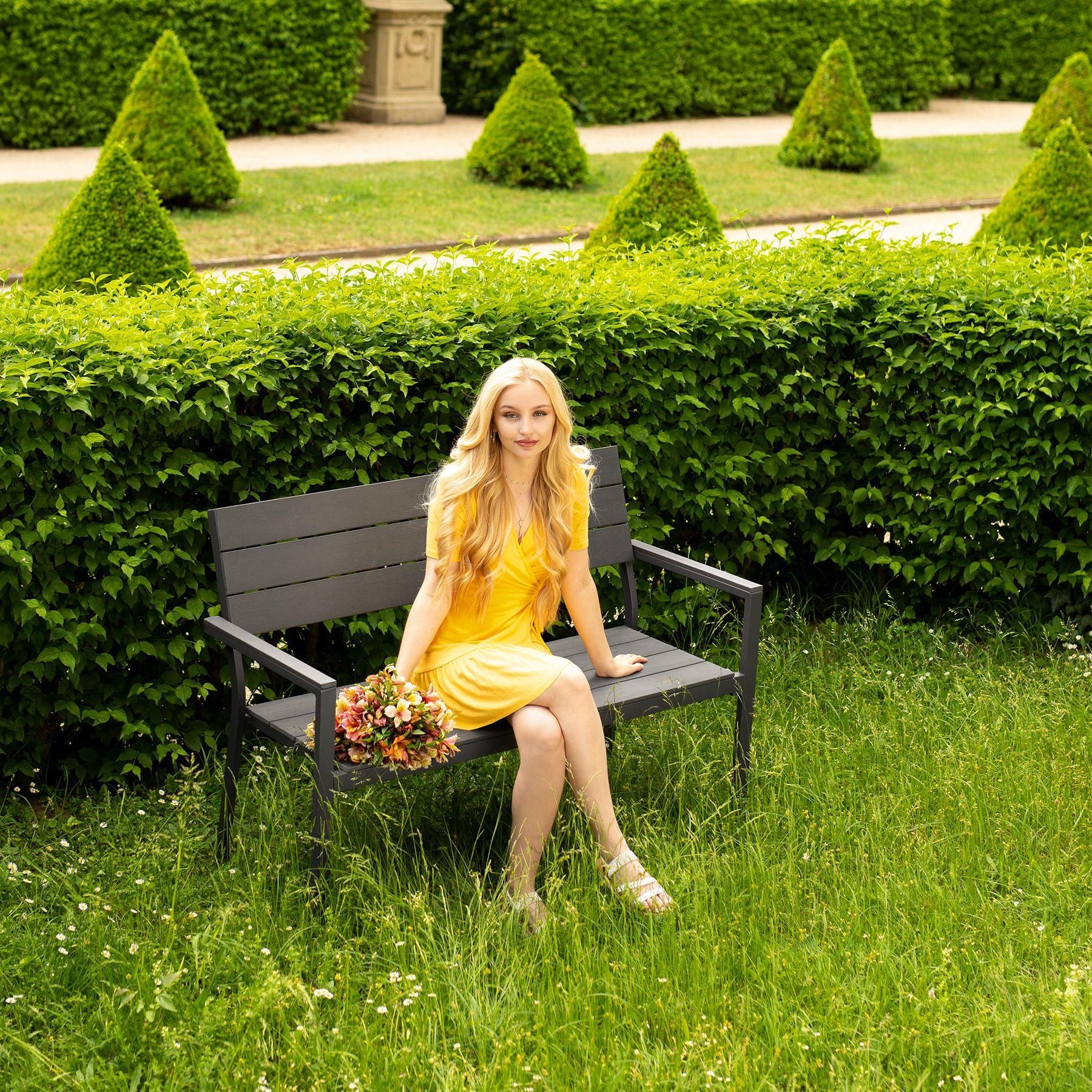 Banc De Jardin Line - Gris Clair/Blanc - 4
