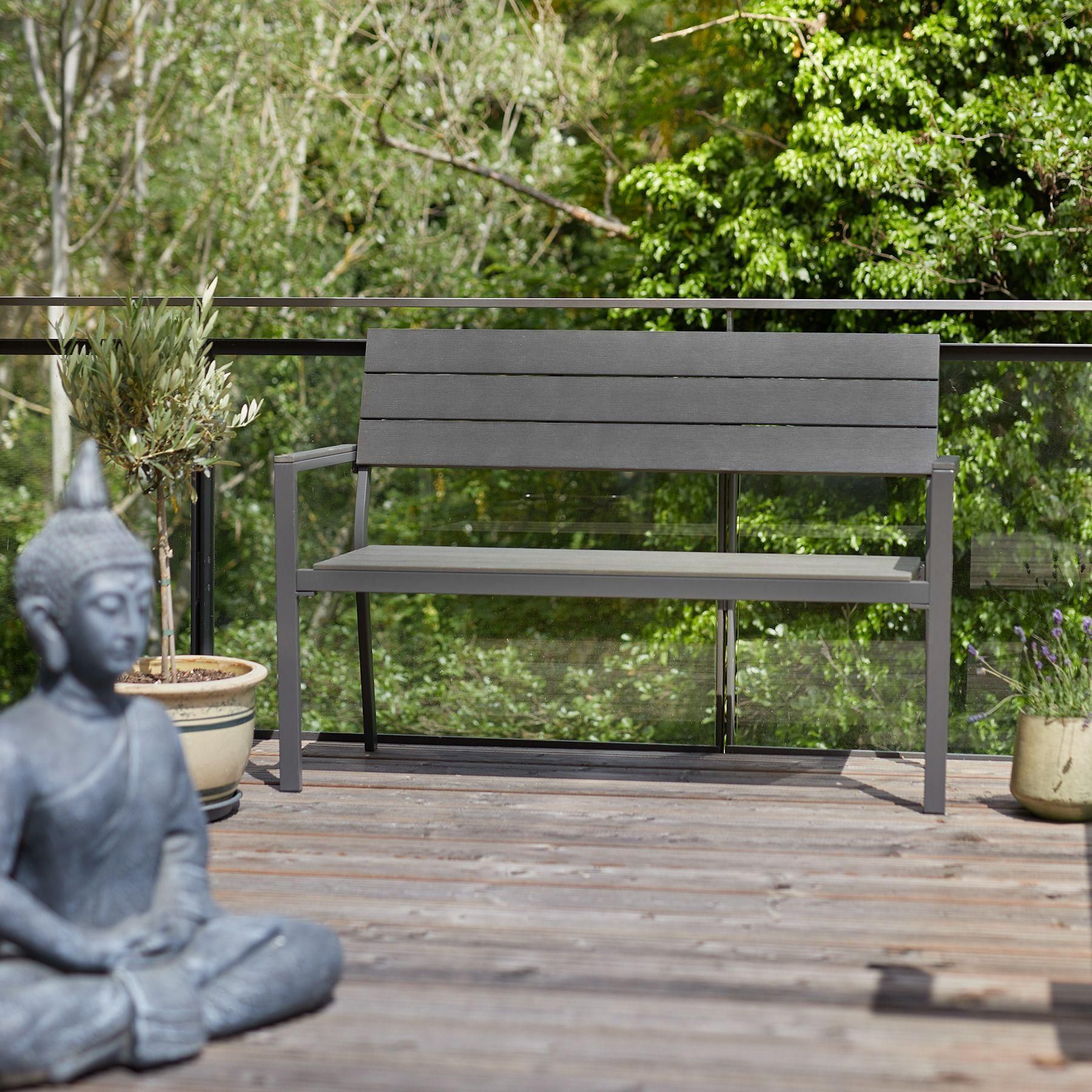 Banc De Jardin Line - Gris Clair/Blanc - 5