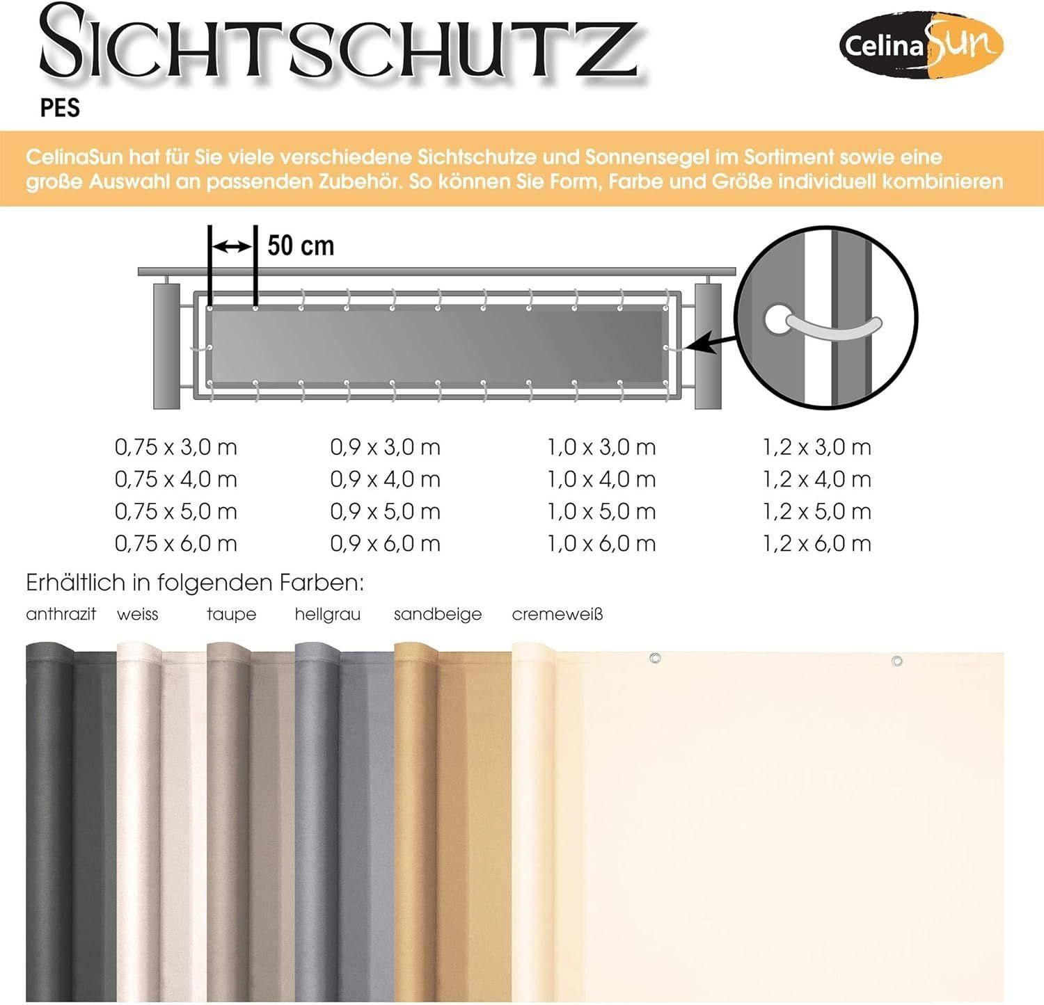 Brise-Vue Balcon 1,2 X 6 M Gris Clair Pes Panneau De Clture Avec Attache-C... - 6