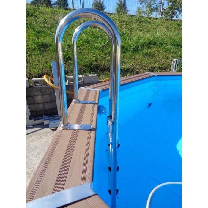 Piscine ovale composite 8,04m x 3,86m x H: 1,24m - Filtration  sable - 5