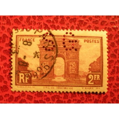 Timbre Oblitéré Perforé Sg. - France - Arc De Triomphe De L'etoile - Y&t N° 258