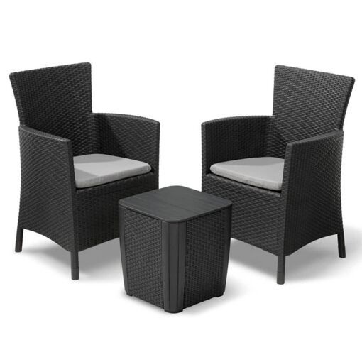 Keter Jeu de salle � manger d'ext�rieur 3 pcs Iowa Graphite 223929
