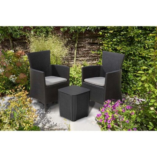 Keter Jeu de salle � manger d'ext�rieur 3 pcs Iowa Graphite 223929 - 4
