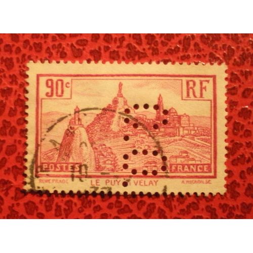 Timbre Oblitéré Perforé C.O. - France - Le-Puy-En-Velay - Y&t N° 290