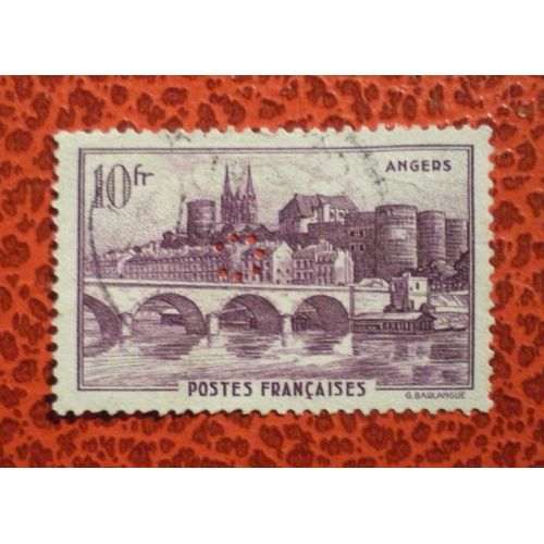 Timbre Oblitéré Perforé C - France - Angers - Y&t N° 500