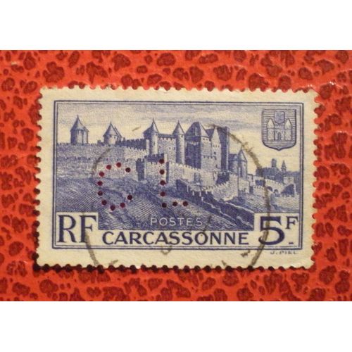 Timbre Oblitéré Perforé Cl - France - Carcassonne - Y&t N° 392