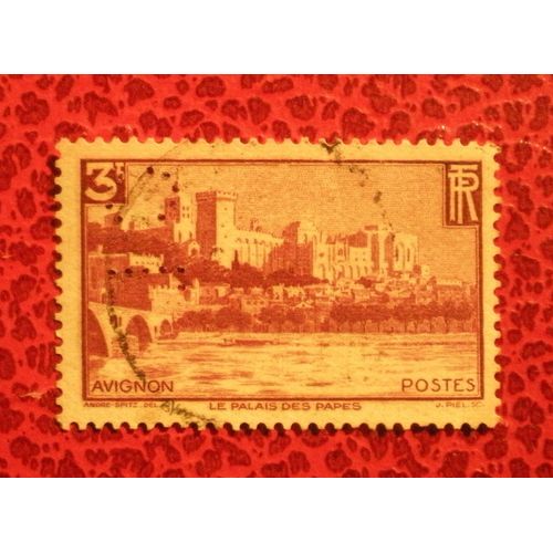 Timbre Oblitéré Perforé Cl - France - Avignon - Le Palais Des Papes - Y&t N° 391