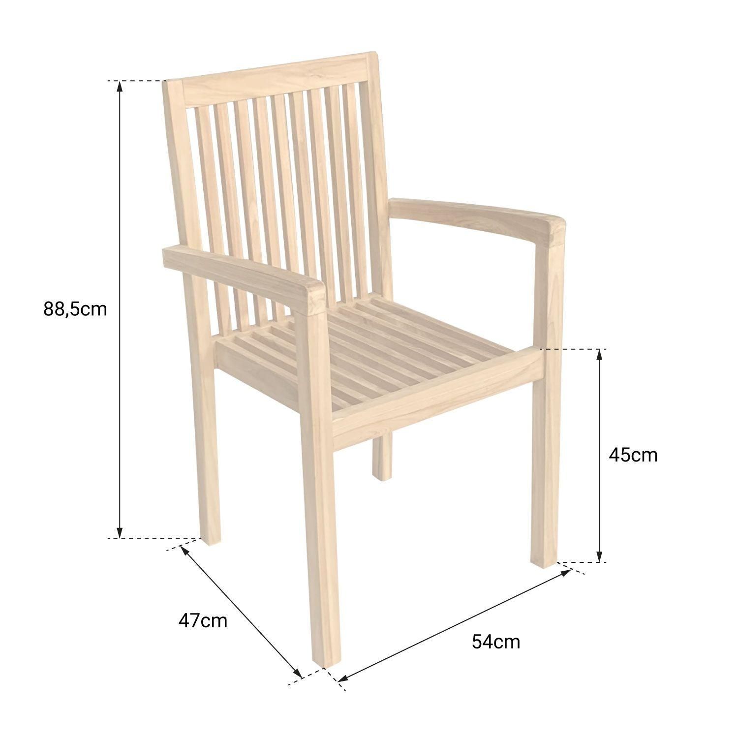 Lot De 4 Chaises De Jardin Java Empilables En Teck - 5