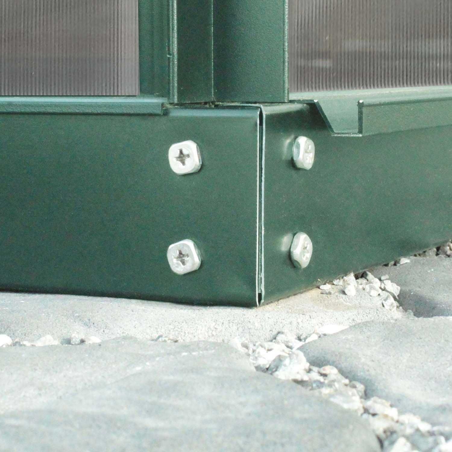 Serre De Jardin En Polycarbonate 6 Mm Et Aluminium Vert meraude Avec Embas... - 4